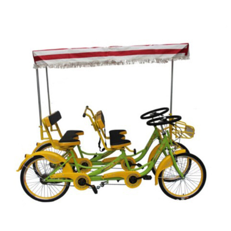 2020 new design tandem bicycle 4 seater,quadricycle 4 seats bike with hand brake control/Tourist Sightseeing bike