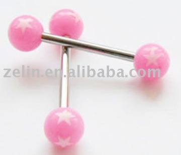 fashion acrylic pink tongue piercing jewelry