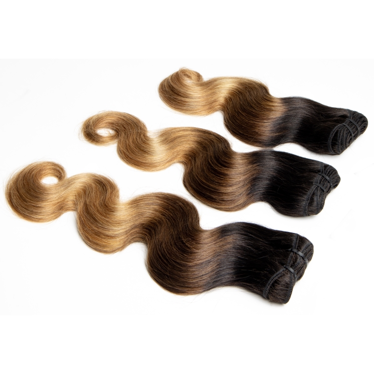 Wholesale Brazilian Human Hair Bundles With Lace Closure Body Wave Brazilian Virgin Hair T1b/4/27 Ombre Color Hair Extention