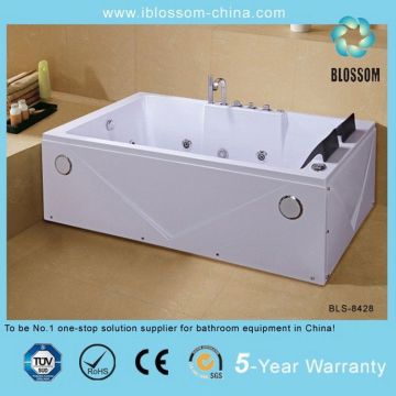 small tempered two sided bathtub