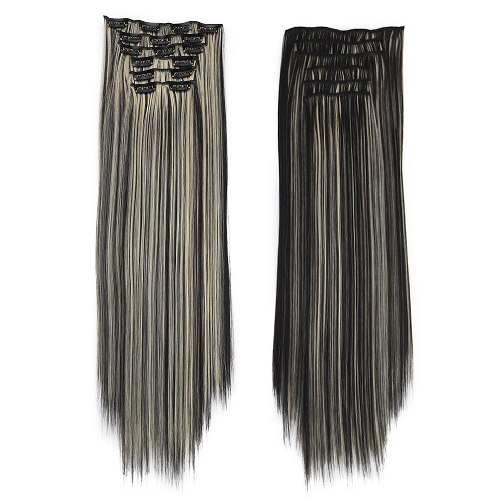 Factory Wholesale Price with clip synthetic hair Straight hair color available