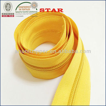 Long chain nylon zipper with soft zipper tape