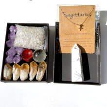 Hot Sale: Spiritual Healing Stones Kit - Howlite, Quartz, Citrine, Amethyst for Sagittarius