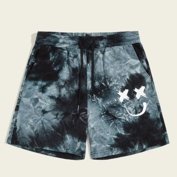 Custom Men's 100% Cotton Tye-Dye Shorts with Logo Print