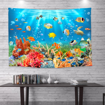 Aquatic plush decorative tapestry