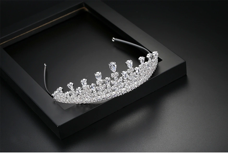 Luxury Rhinestone CZ Wedding Tiara Hair Accessories