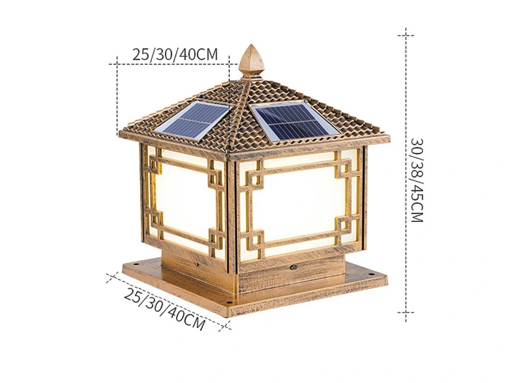 Retro Villa Garden Landscape Door Post Lamp Solar Light