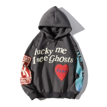 Men's Street Wear Bubble Love Letter Graffiti Print Fleece Hoodie - Wholesale
