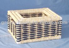 maize/wood Rect. storage basket