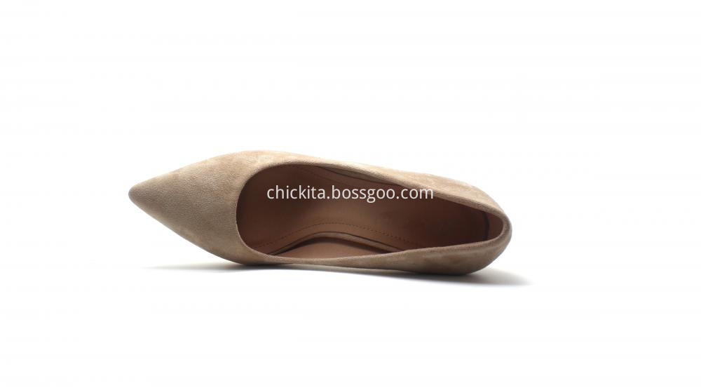 Womens Imitate Suede Point Toe Block Heel