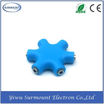 Factory Price High Quality Smart Earphone Splitter 6 Port Earphone Splitter