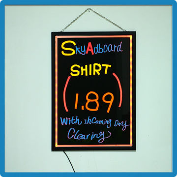 High quality aluminium alloy outdoor neon effect tempered glass magic led writing boards advertising for shops