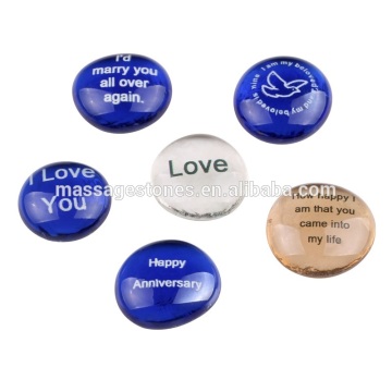 Colorful Engraved Glass Word Stone