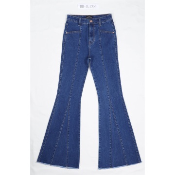 Donkerblauw wijd uitlopende jeans groothandel