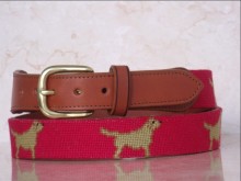 Custom Needlepoint Belts Handmade cow leather Belt