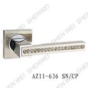AZ11-974 SN/CP door handle on rose