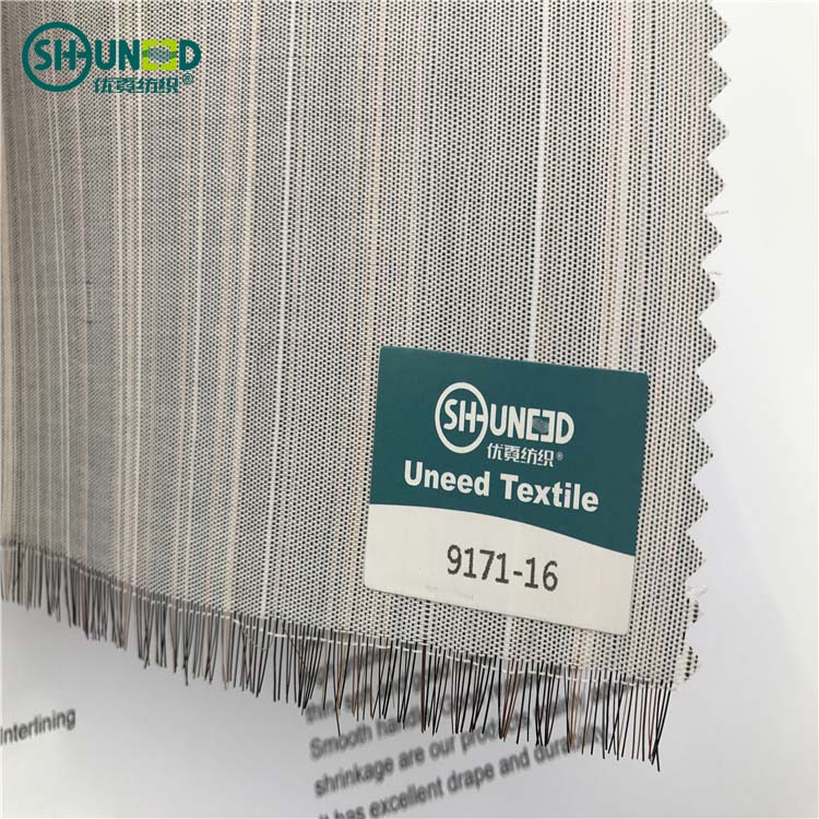 Good quality horse tail woven interlining and fabric for suits and jackets