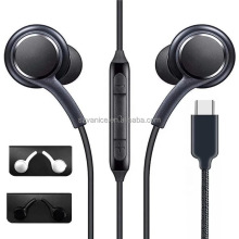 Wired USB Type C Earphones with Noise Canceling for Samsung AKG Headset and Mic