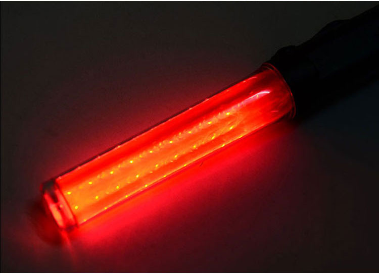 Torch Light Led Traffic Baton With 3AA Battery, Plastic Rubber Security LED Traffic Baton/