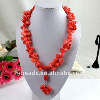 Fashion red coral necklace designs CN0008