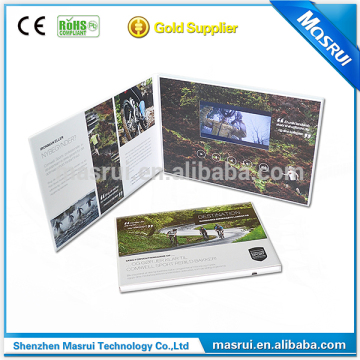 Artificial Style and Paper Material invitation LCD video greeting card, LCD Video Brochure