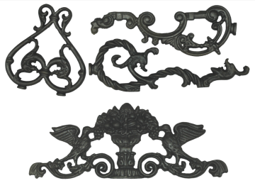 Ornamental wrought iron railing components