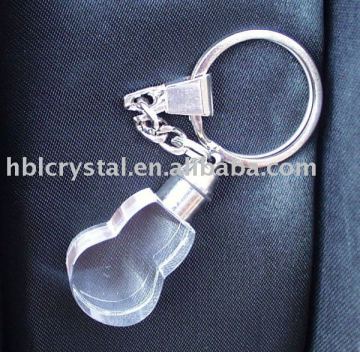 irregular crystal keychain with rotary light