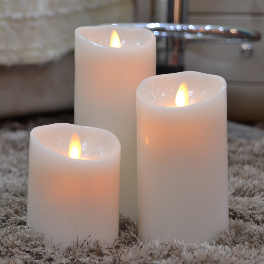 Rechargeable wax pillar candles