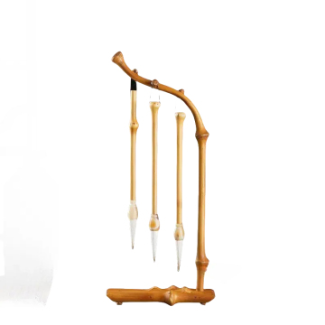 Bamboo Craft Chinese Calligraphy Pen Stand for Masterpiece Classic Study Desk