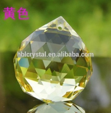 YELLOW COLOR GLASS PRISM BALLS (HBL1215)