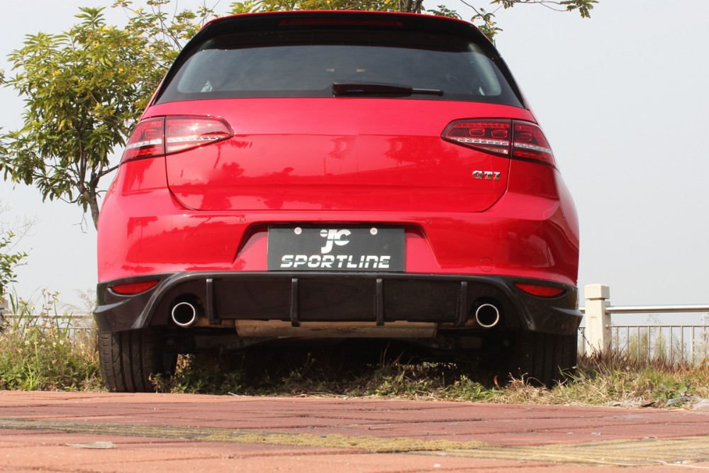 Auto Carbon MK7 Rear Bumper Lip Diffuser for VW GOLF VII 7 GTI 2014UP