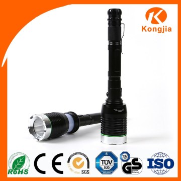 Rechargeable LED Zoom Torch Super Ray Flashlight With Clip Design