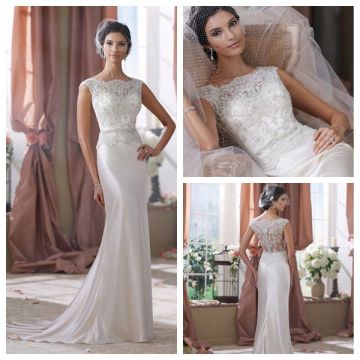 real cap sleeve lace satin sharara wedding dress