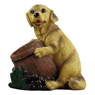 Labrador and Golden Retriever Love Resin Wine Bottle Holder Statue