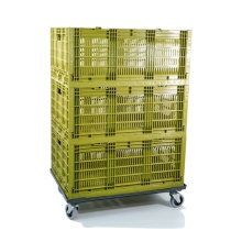 Custom Foldable Kitchen Organizer Trolley with Vegetable Shelf, Display Storage Bins