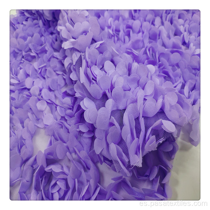 Flores de bordado 3D tela Púrpura Bordado de bordado de bordado de bordado