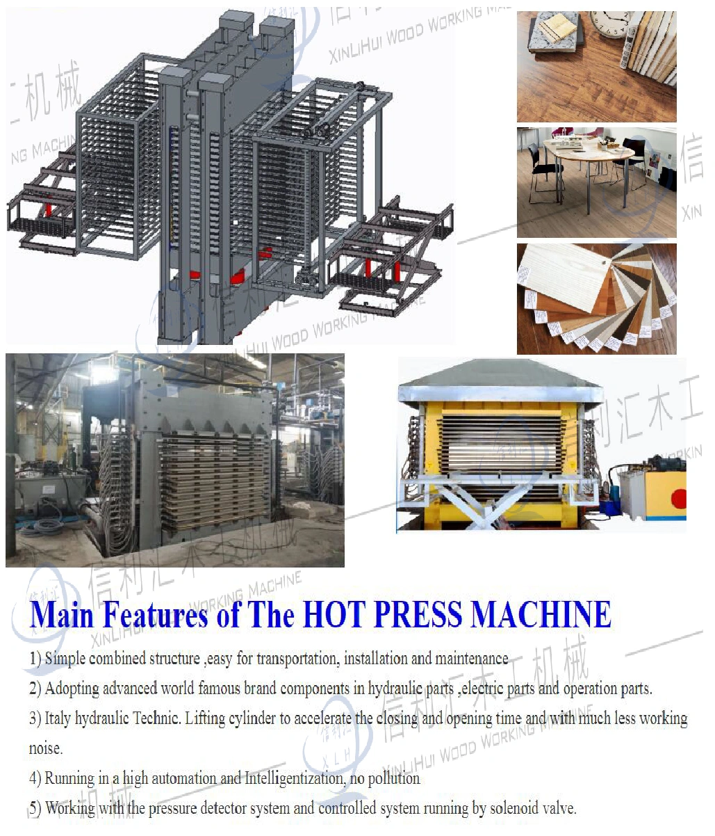 Laminating Hot Press Machine for Melamine MDF Veneer Sheets/ Construction Material Veneered Block Board Machine Blockboard Machine Full Line