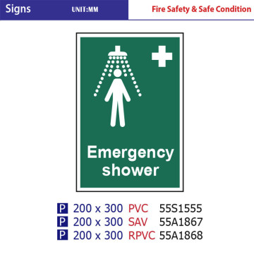Emergency Shower Signs, emergency equipment safety signs