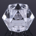 Candelero de vidrio con corte de diamante