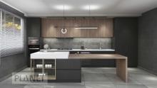 Italian Design Modern Black Kitchen Cabinets With Island