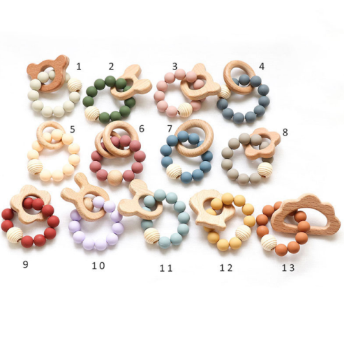 Djur Silicone Natural Beech Wood Baby Teething Ring