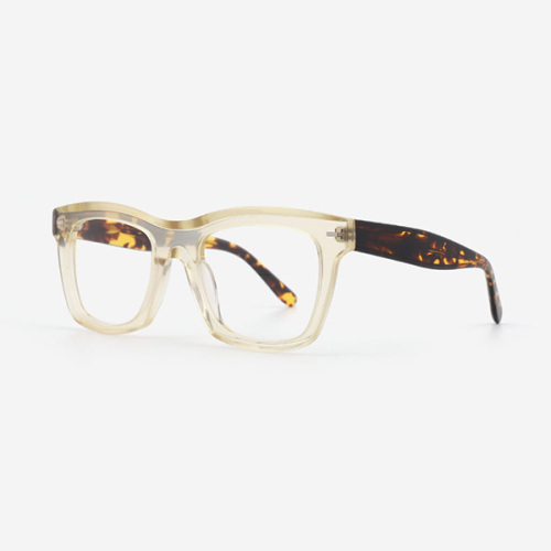 Bevelling Square Acetate Men's Optical Frames