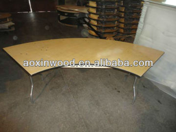 half moon plywood table