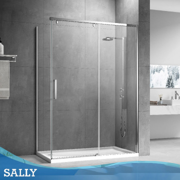 Porte de douche coulissante de salle de bain semi-cadre semi-cadre