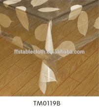 Transparent tablecloth leaves printed PVC clear table cloth