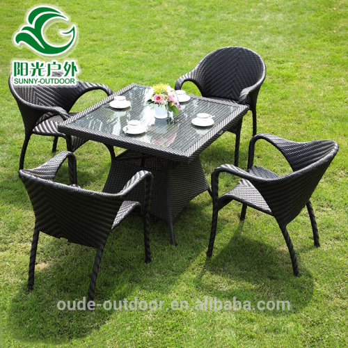 High quality outdoor cafe imitation rattan furniture moden design comfortable outdoor synthetic style furniture