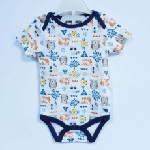 Printed organic cotton baby romper