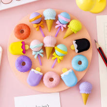 Custom Shape Rubber Erasers: Creative Doughnut Cake Candy Ice Cream Mini 3D Erasers for Promotional Gifts