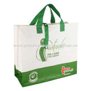 PP Woven Bag with Bottom Cardboards, Suitable for Shopping