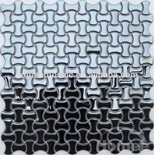 metallic feeling black plating glass mosaic tile/kitchen backsplash mosaic